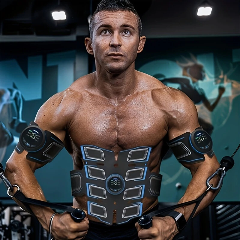 (image for) EMS Muscle Stimulator Abdominal Shaping Belt Muscle Exercise Instrument Abdominal Muscle Patch Fitness Equipment for Men Women's Abdominal Arm Leg Home Office Exercise