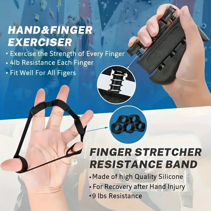 (image for) KALOAD 1Set 5-60kg Adjustable Hand Gripper Strengthener Wrist Exerciser Forearm Ring Grips Finger Stretcher Workout Fitness Massage