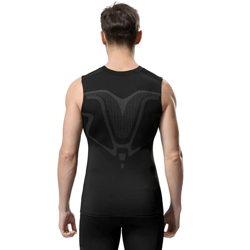 (image for) TENGOO Gym Sports Shirt Sleeveless Quick-dry High Elastic Printing Fashion Fitness Sportswear for Running Hiking Fashing Body Building Workout