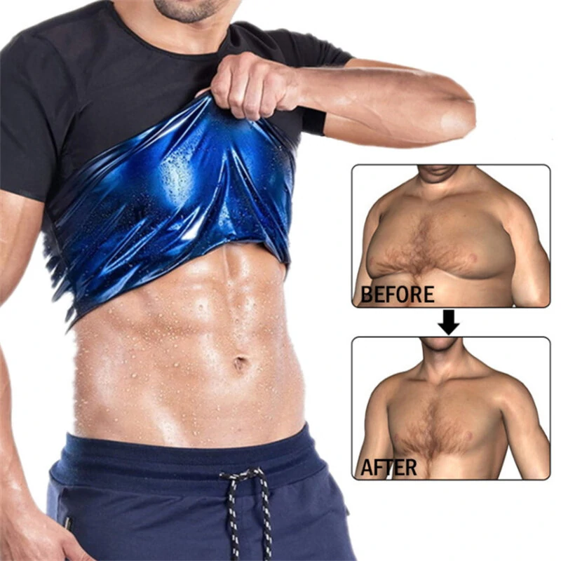 (image for) TENGOO Men Sauna Sweat Vest Hot Compression Shirts Fitness Training Slimming Body Shaper Waist Trainer Gym Exercise Versatile Shaper Suit